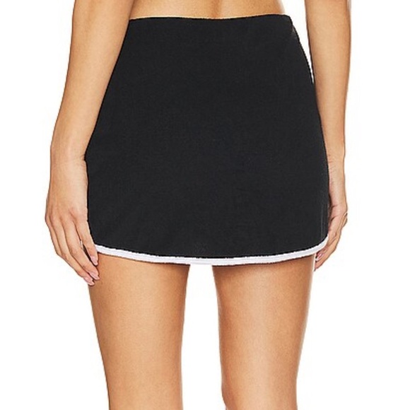 Nia The Brand Serena Skort Black mini skirt terry cloth shorts Revolve M - Picture 4 of 10